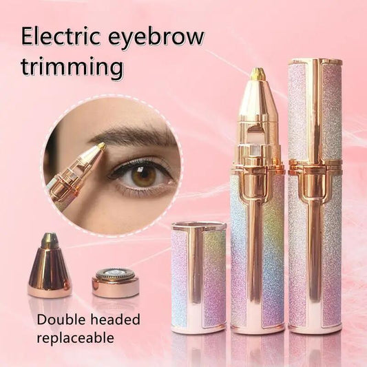 2 In 1 Multifunctional Electric Eyebrow Trimmer Dual Blade Portable Hair Remover Shaver Eyebrow Nose Armpit Facial Hair Tools