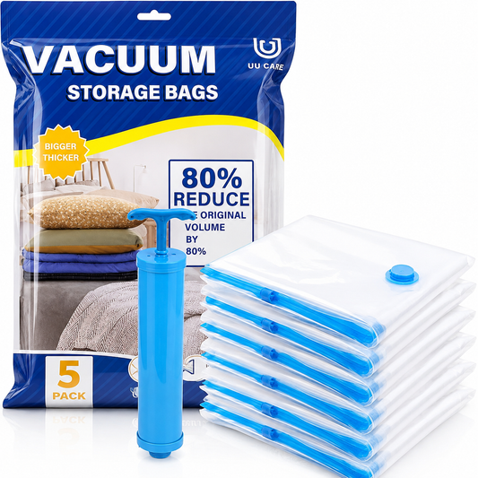 Vacuum Storage Bags with Hand Pump – Space Saving Compression Bags