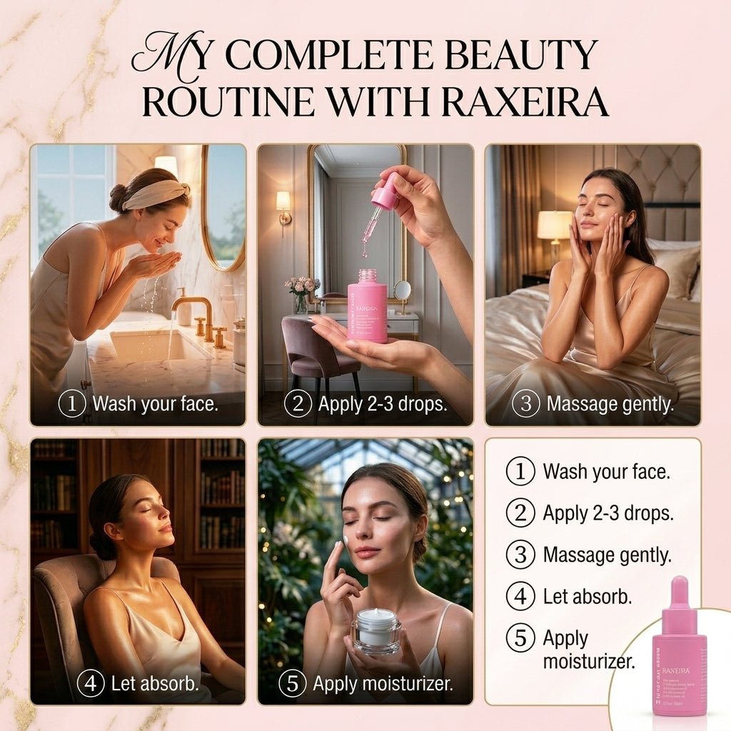 RAXEIRA 5 In 1 Facial Serum (30ml) – Powerful Anti-Ageing, Brightening & Hydrating Formula | Imported Skincare Serum